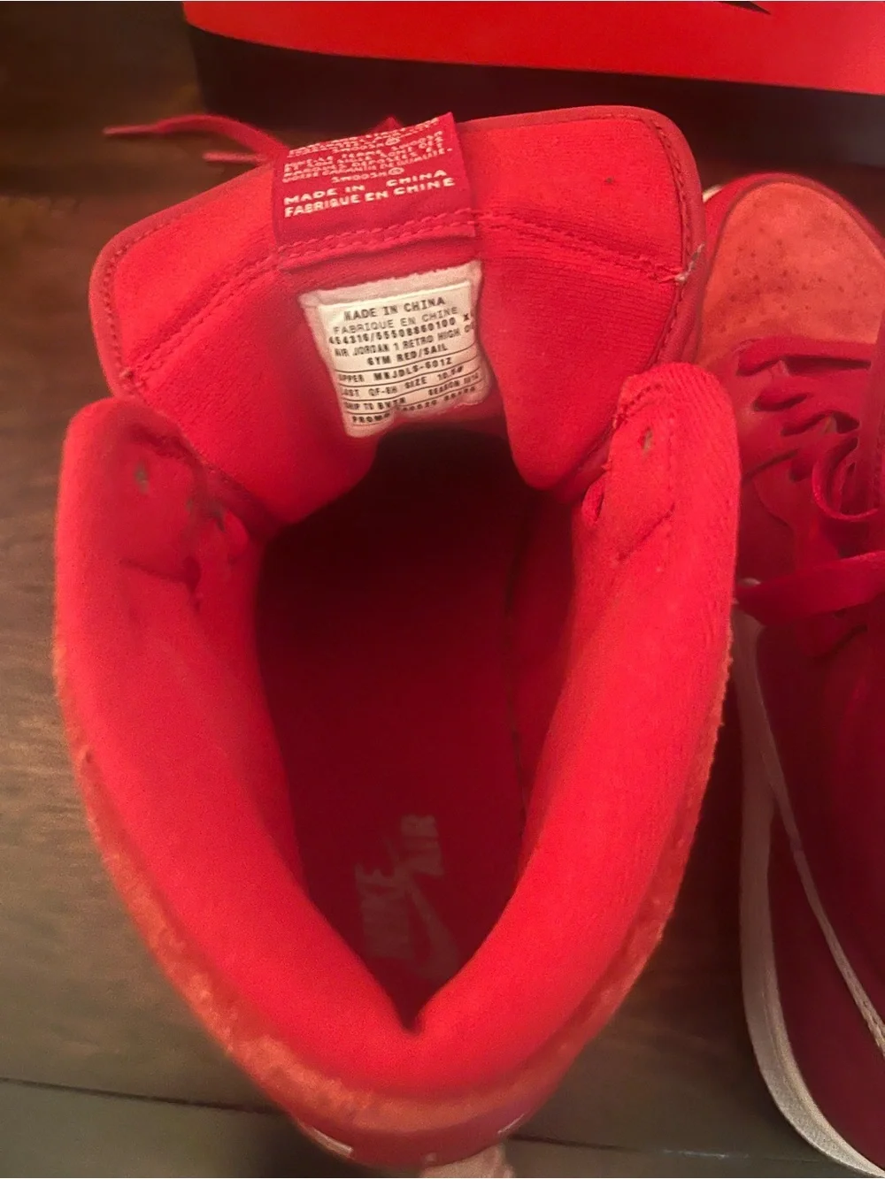 2014 Nike Air Jordan 1 Retro High OG Gym Red - Size 10.5 (Euro Exclusive)